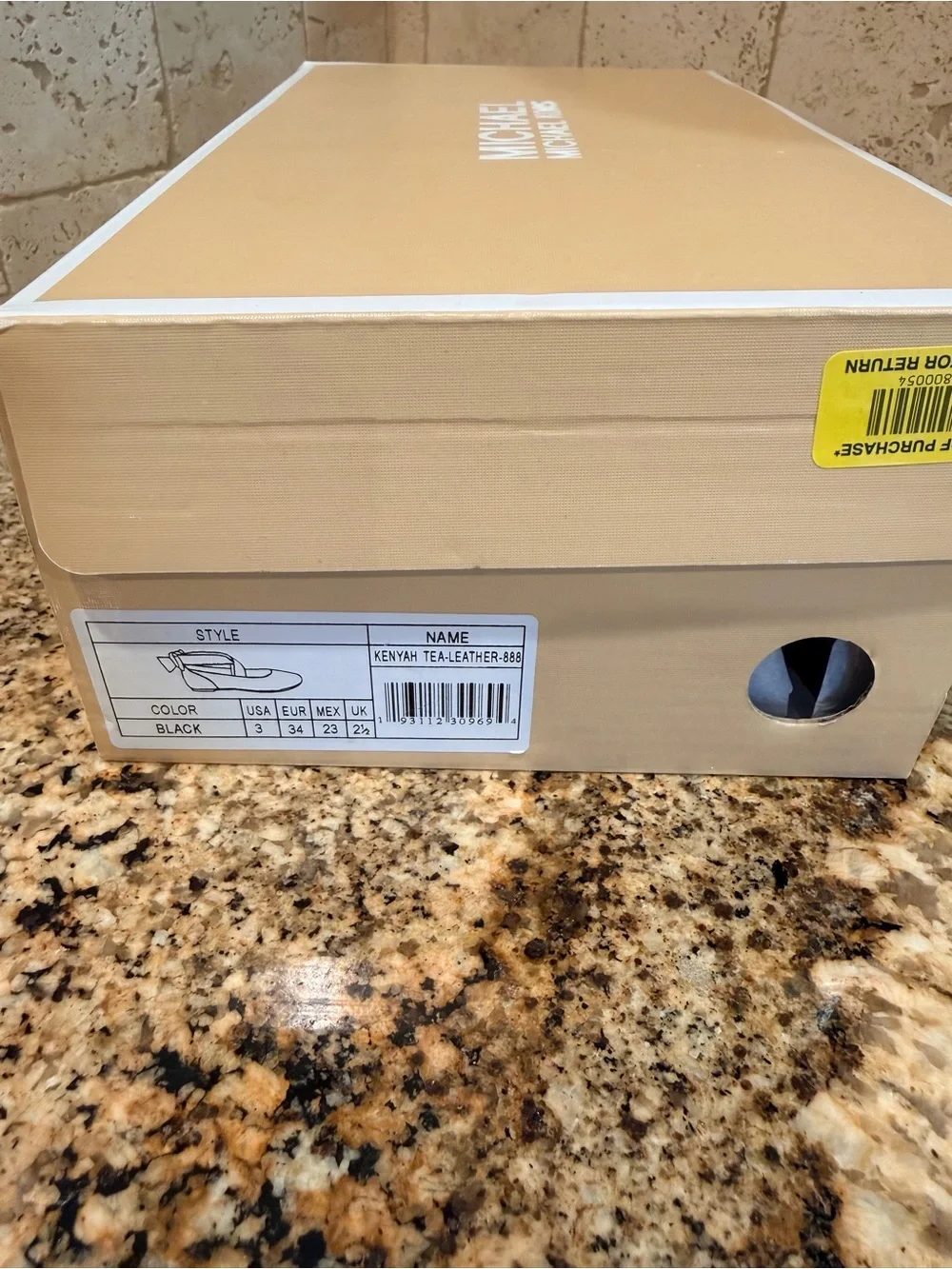NWT Michael Kors Girls Black Genuine Leather Mary Jane Ballet Flats